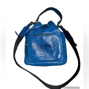 Coach Turquoise Jes Drawstring Horse & Carriage Bucket Bag 8 1/4Lx10Hx5W